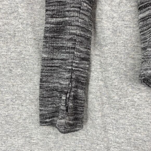 Maurices Blouse Womens Medium Gray Hoodie Twisted Open Front Long Sleeve - Picture 6 of 9